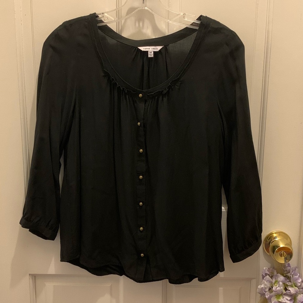 Naked Zebra black top size M